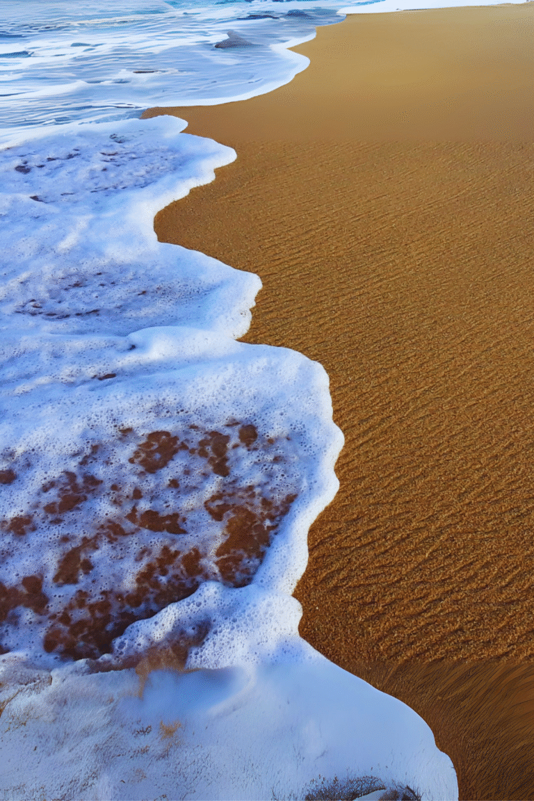 waves gently crashing on Arisimale Beach sand