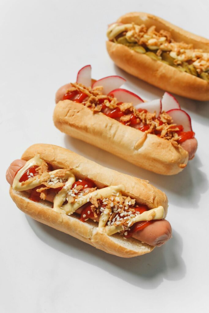 Hot dog served in Sri Lanka with fresh bun