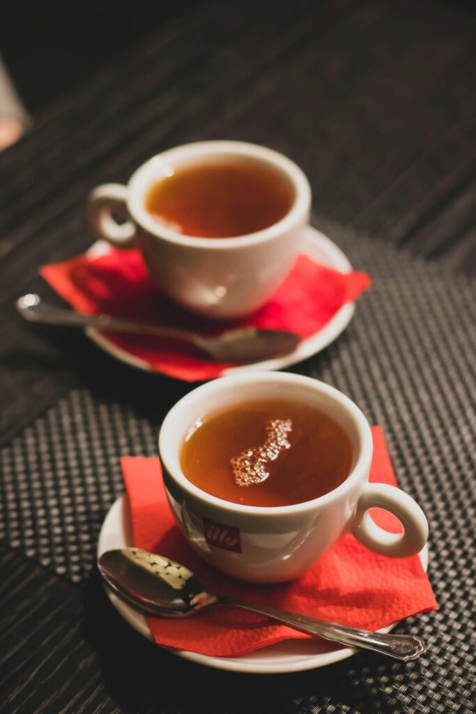 Ceylon tea served in a ceramic cup in Sri Lanka
